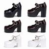 Sunny Step Platform Doll Heel Strap Shoes for Miniature Shoes for Doll Doll Clothes Shoes, Dolls, Black, Lolita, Enamel, Brown, White, Dolls,