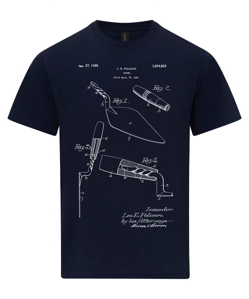 Bricklaying Trowel T-Shirt Mason Brickie Builders Patent Bricklayer Shirt
