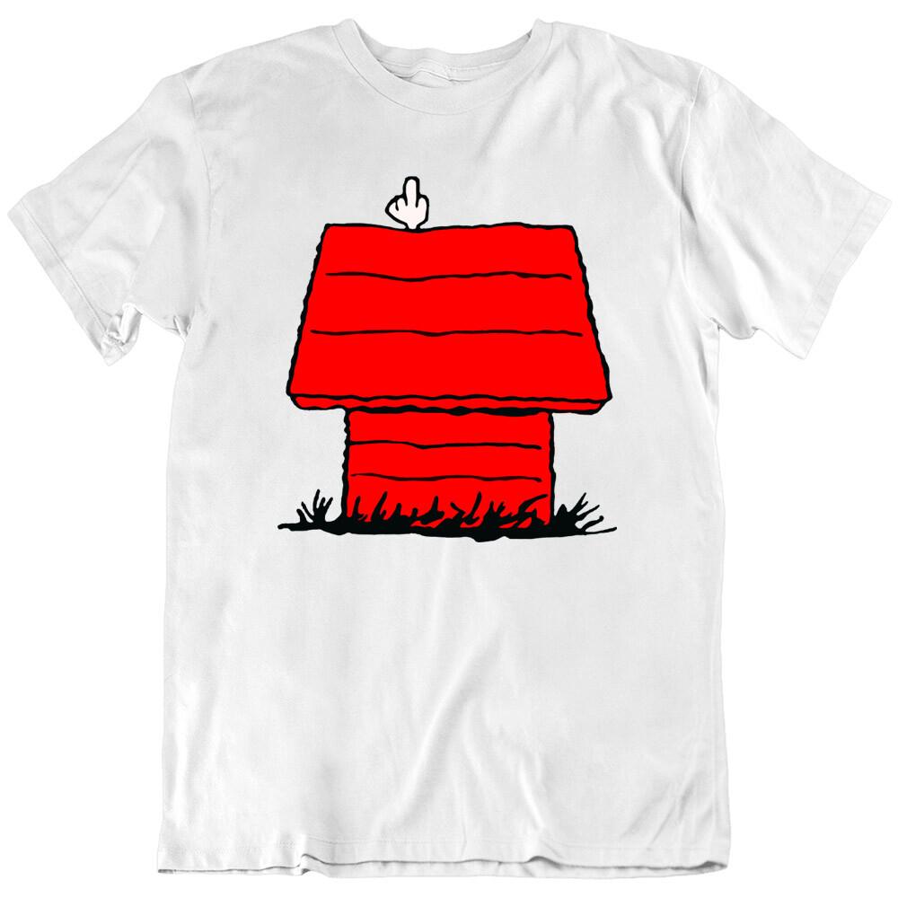 

Red dog house Dog hand White Pet Animal Cartoon Funny friend Love T Shirt New S