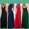 Elegant Cross-back Milk Silk Maxi Dress With Flattering High Waist And Flowing Skirt