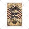 Classic Barber Shop Vintage Tin Signs Decorative Metal Plaque Metal Retro Wall Plates Salon Haircut and Shave Poster Wall Decor