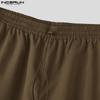 INCERUN Men Drawstring Elastic Waist Pockets Casual Cargo Shorts Half Pants
