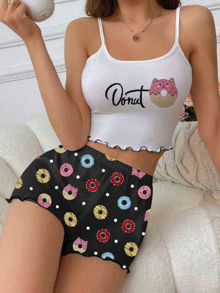 Strap Shorts Pajamas, Women's Home Set