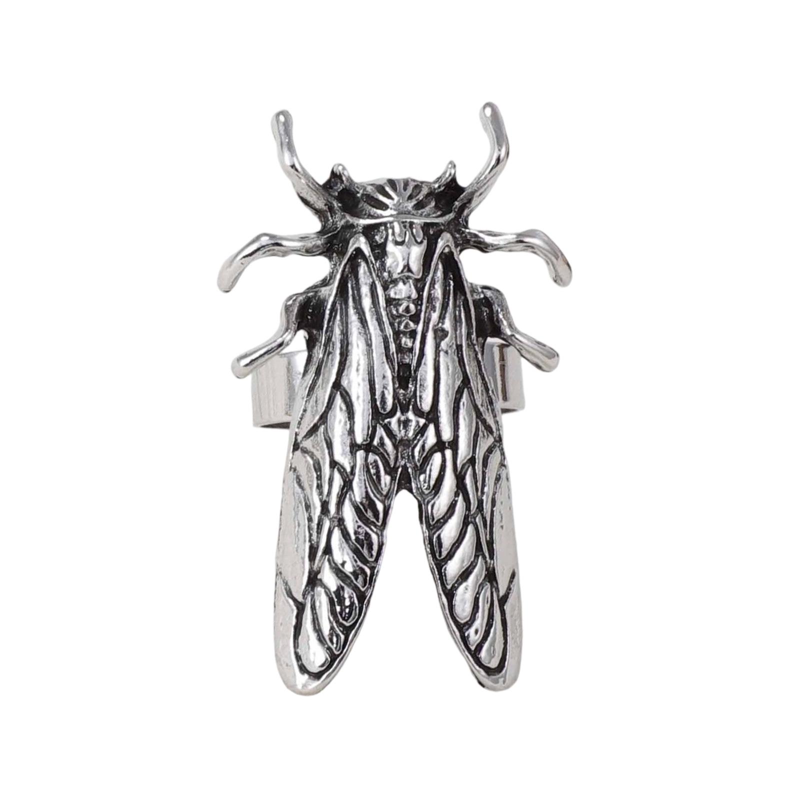 

Модные кольца в виде насекомого цикады из сплава, вдохновленные природой, регулируемые дизайны для повседневной носки, подарки, ювелирные изделия T1 серебряный