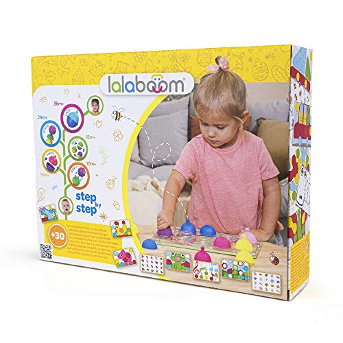 Lalaboom Baby Spielzeug Farb-Zuordnungs-Puzzle, Dreh- und Stecktafel, 21 Teile, BL710, Authentisch