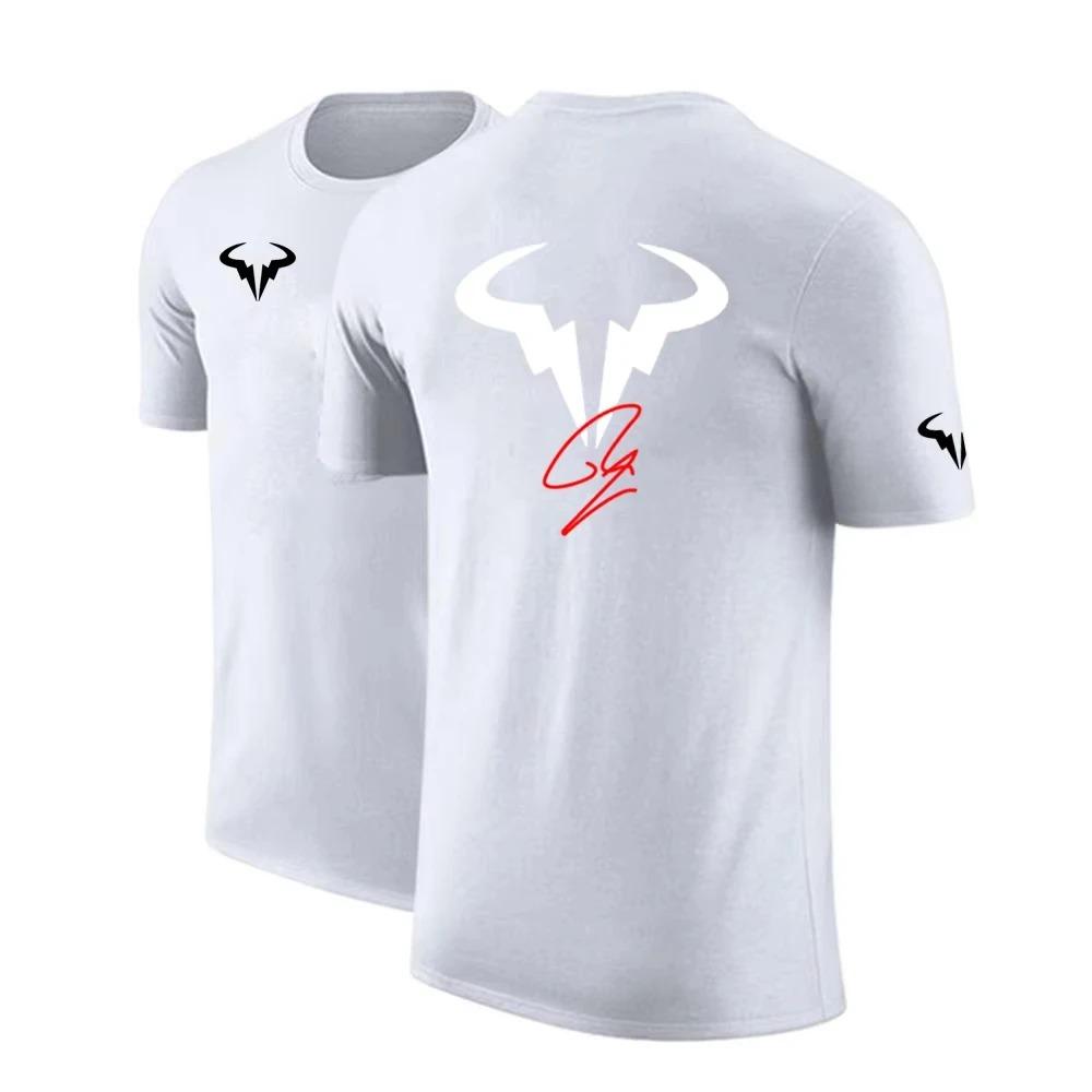Rafael Nadal Tennis Player Men's Cotton Jersey High Quality Oversized Y2k Short Sleeve Solid Color Casual Female Male Clothing