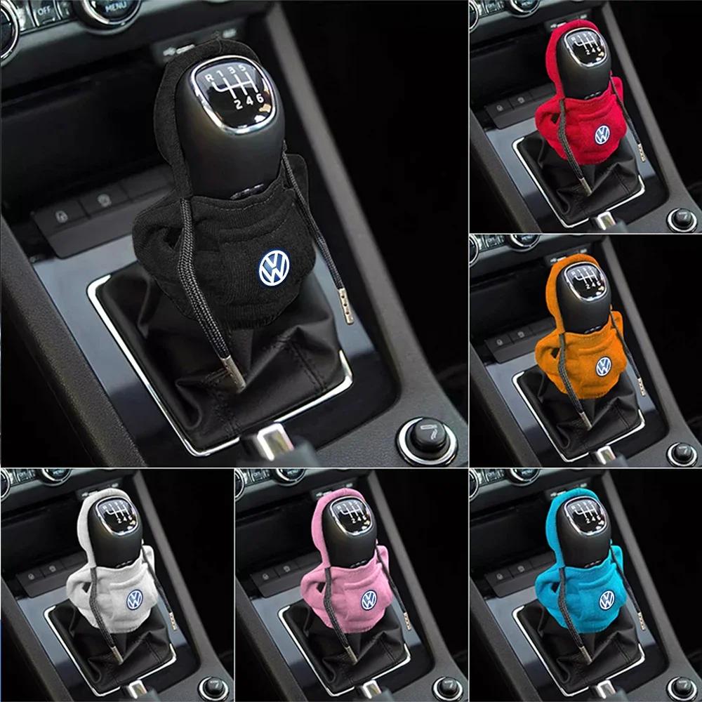 1/2Pcs Hoodie Car Gear Shift Cover Handle Kit Gear Shift Sweatshirt Decoration For Volkswagen VW R Line Tiguan Golf Jetta PassatNB1