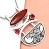 Red Onyx Garnet Gemstone Women's Gift For Her Silver Jewelry Pendant 2"