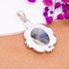 Dendritic Agate - Brazil 925 Sterling Silver Pendant V8188, White Pendant, Oval Pendant, Valentin's Day Gift, Gift For Her, Birthday Gift, Handmade Je