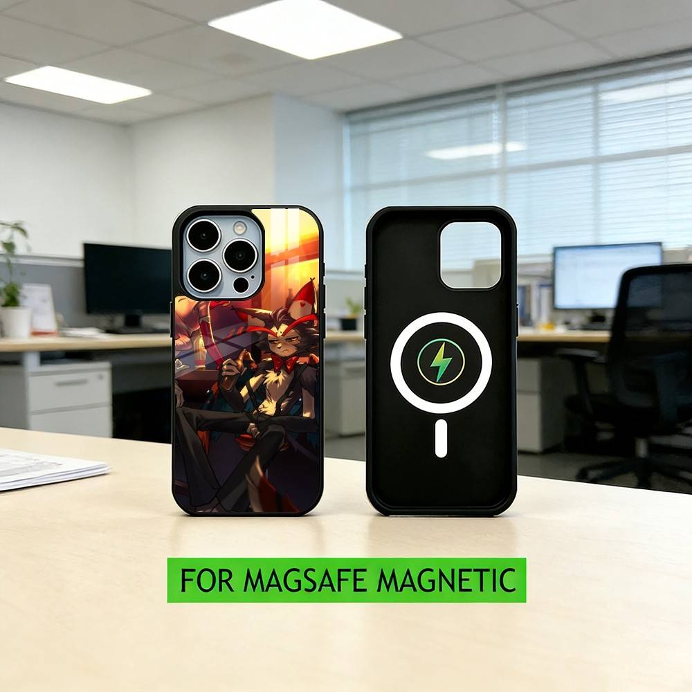 Hazbin Hotel Husk Phone Case For iPhone17,16,15,14,13,12,11 Plus,Pro Magnetic with Magsafe Wireless Charging