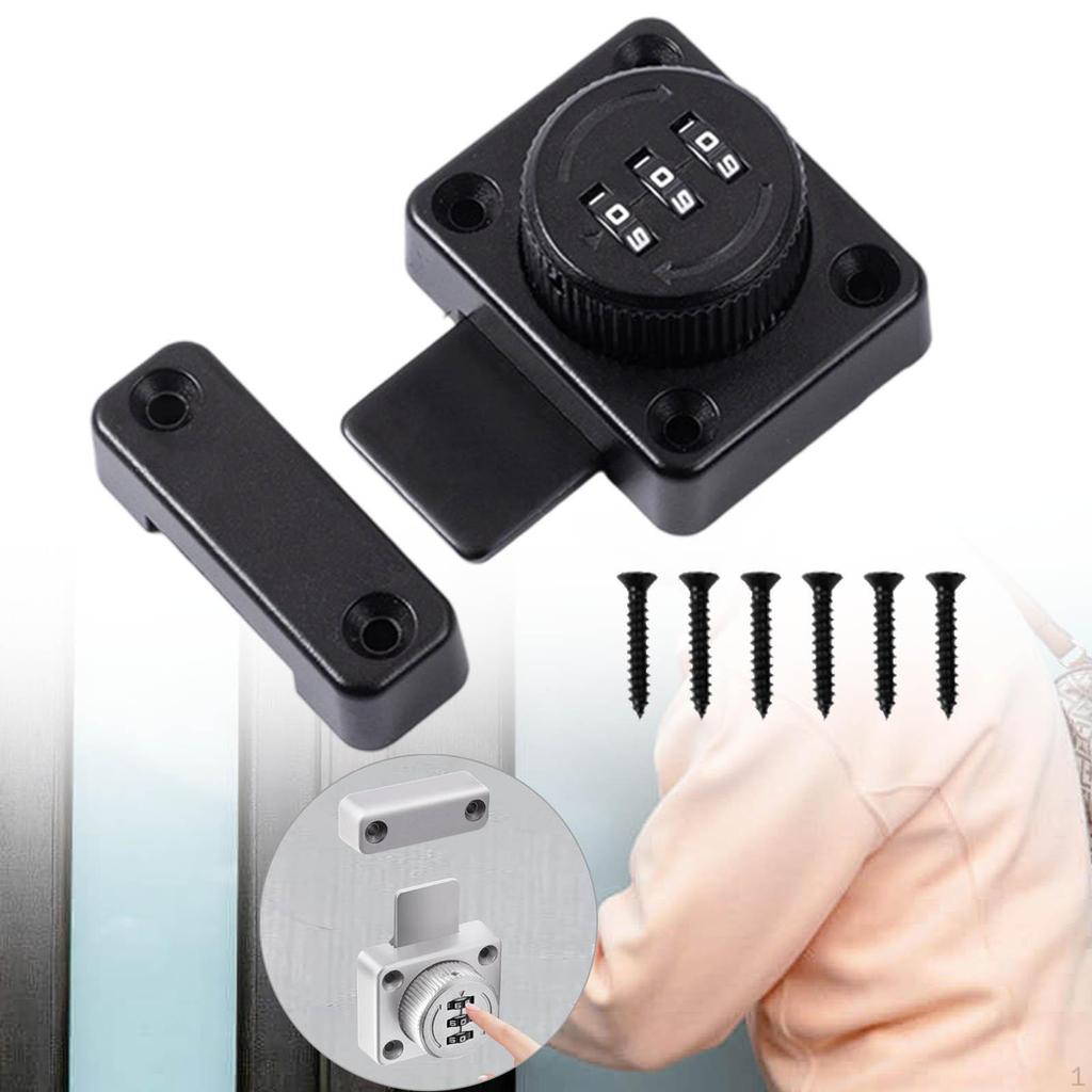Knob Twist Hasp Lock Keyless Security for Cabinets And Doors with Combination