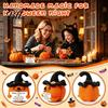 Handmade Woolen Ornament Crochet Positive Pumpkin with Witch Hat, Fall Boo Basket Stuffer, Miniature Plush Toy Mini Knitted Figurine, Tabletop