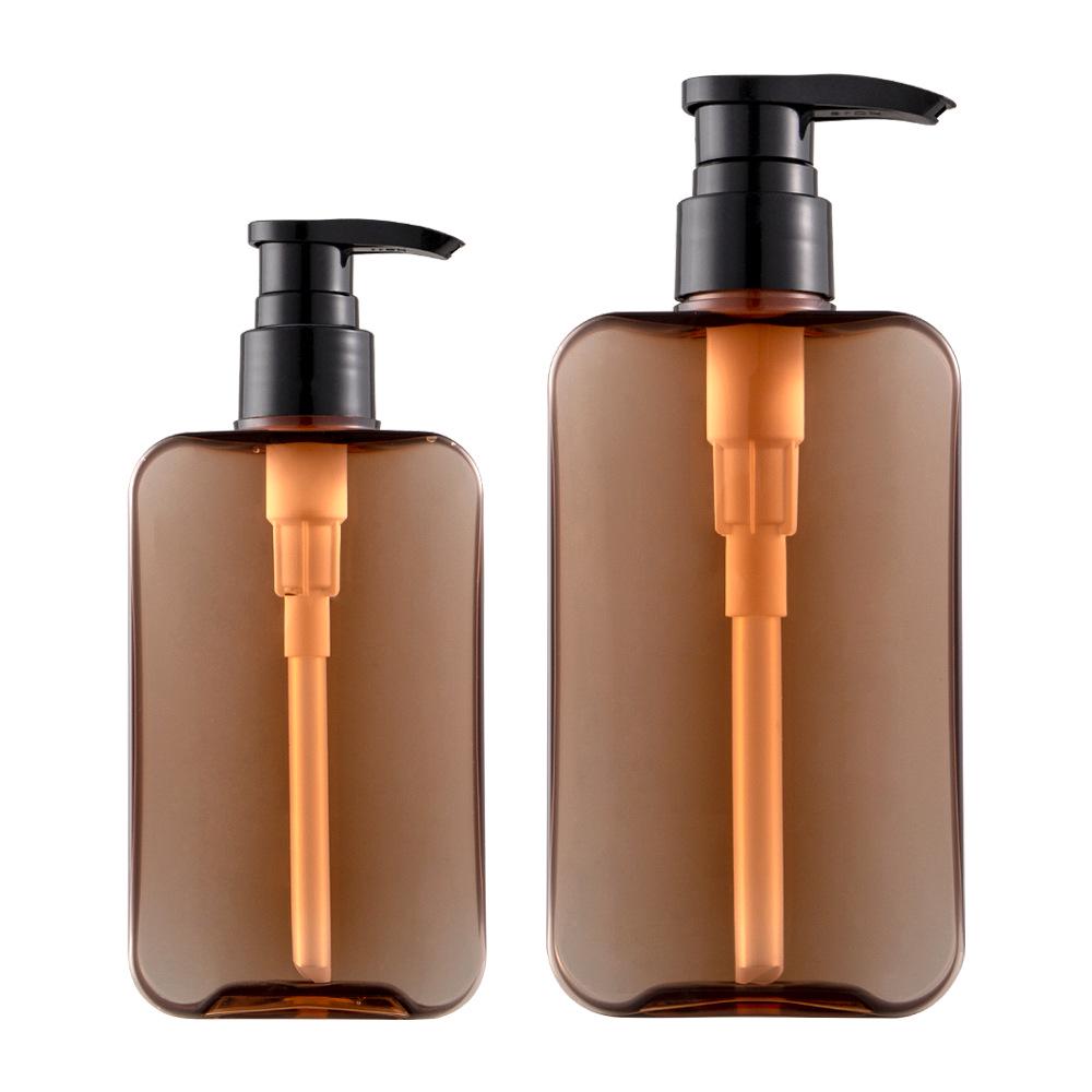 Square Amber Plastic Bottles for Body Lotion, Shampoo & Shower Gel (200ml & 300ml) - In Stock