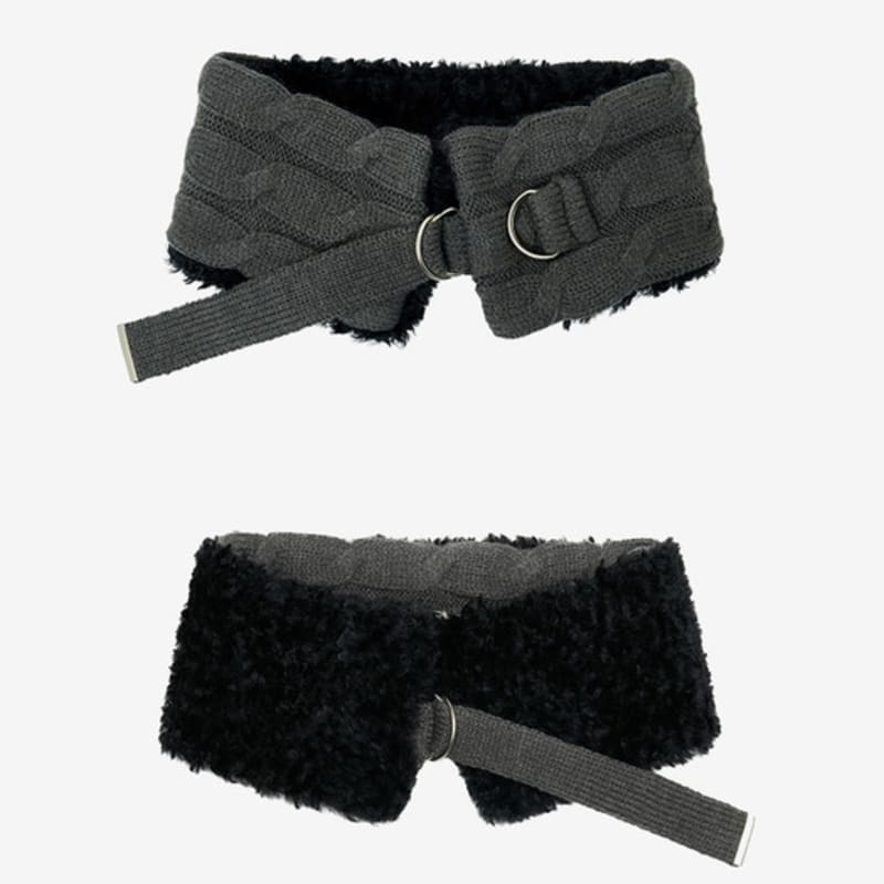 

INSILENCE WOMEN Cable Strap Neck Warmer CHARCOAL F