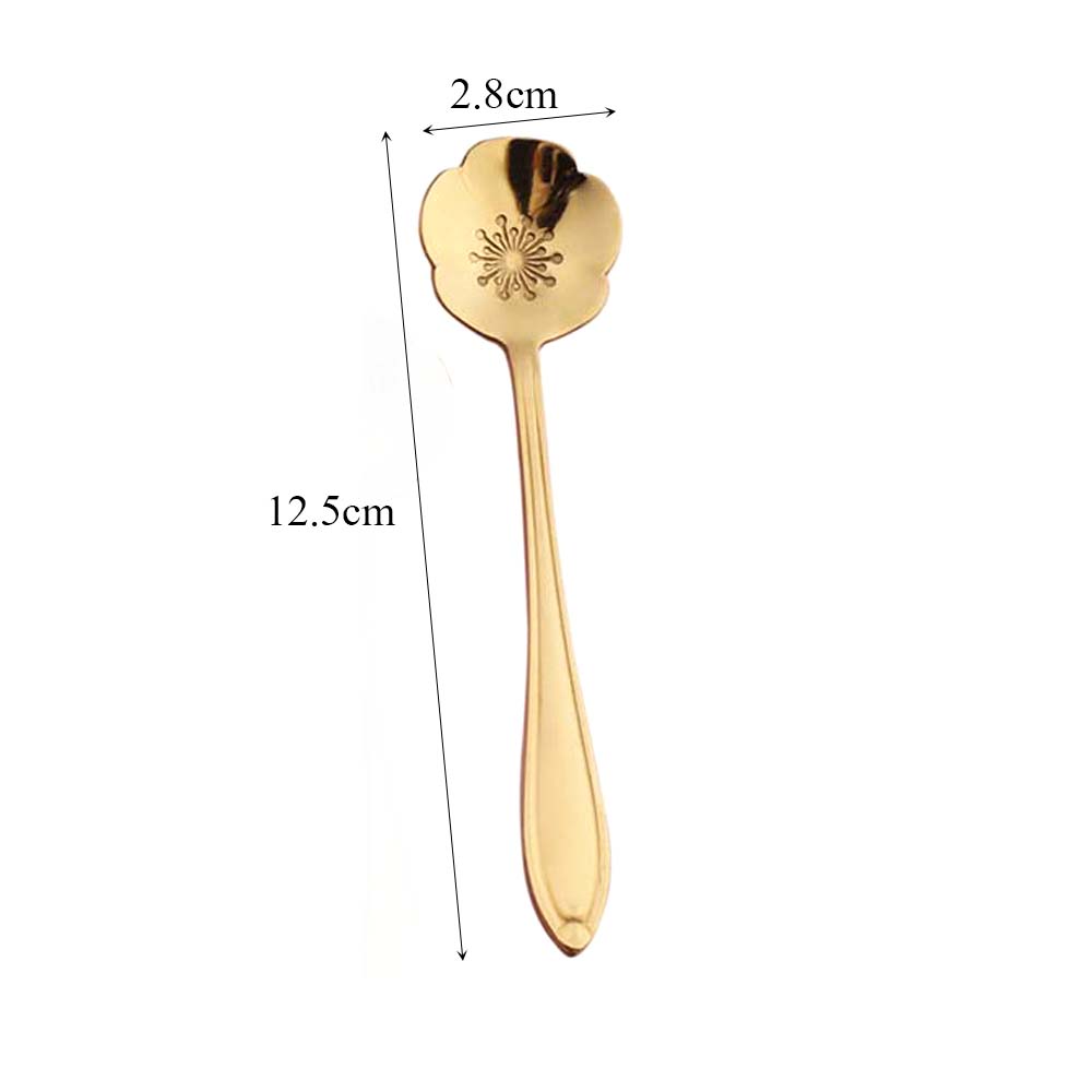 Mixing Spoon Bar Tools Tableware Stainless Steel Flower Spoon Set Cutlery Set Teaspoon Soup Spoon
