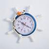 Mediterranean Style Wooden Wall Clock Retro Rudder Ship Wheel Round Hanging Time Clock Farmhouse Home Nautical Decor