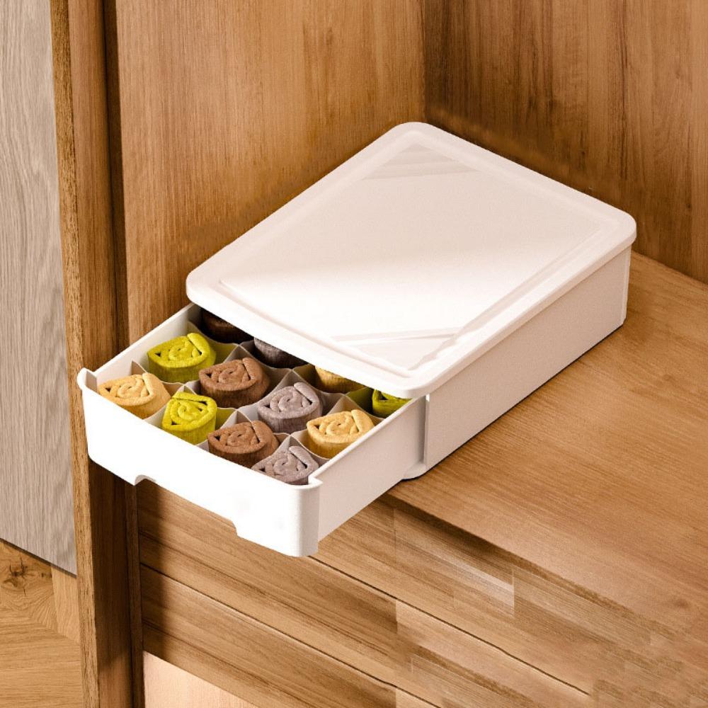 

Выдвижной тип Выдвижной шкаф Разделитель Пластиковый органайзер для одежды Коробка для хранения носков Спальня White Style C