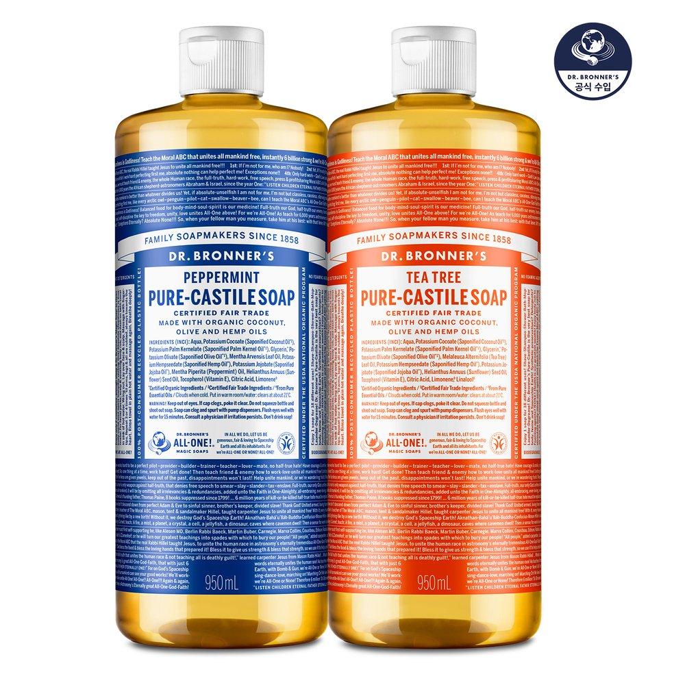 

DR. BRONNER S Чистое кастильское мыло 950млx2 Tea Tree 950ml /Tea Tree 950ml