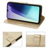 Case and 2 Tempered Glasses - E.F.CONNECTION - For Xiaomi Redmi 14C - Golden Synthetic Leather - Butterfly Pattern - Shockproof