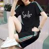 Women's Korean-Style Summer White Loose Plus Size Short Sleeve T-Shirt & Shorts Set
