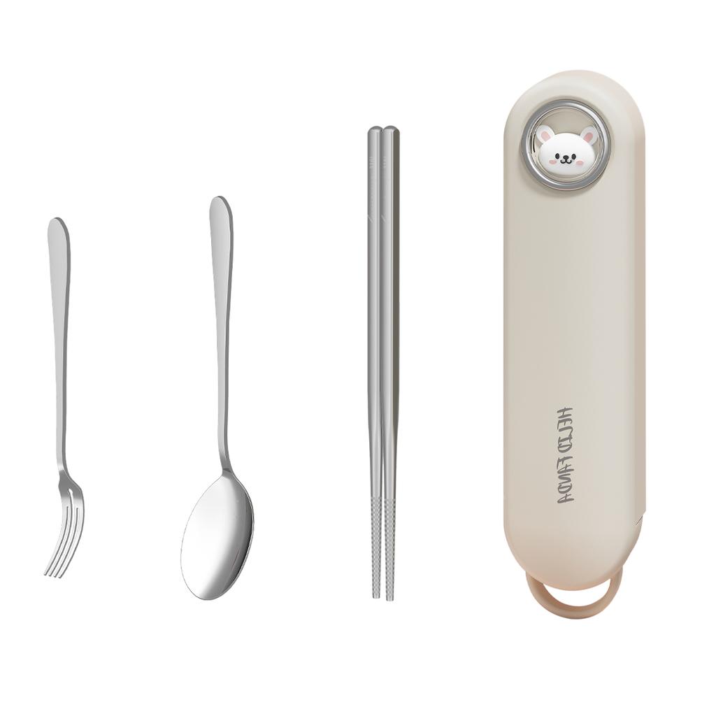 Zestaw Sztućców ze Stali Nierdzewnej 316 Przenośny Widelec Łyżka Pałeczki Z Pudełkiem Zestaw Sztućców Podróżnych Zestaw Stołowy Kuchenny