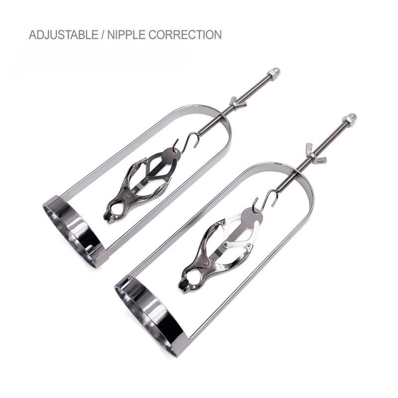 Paar verstellbare Nippelklemmen für Frauen – Brustklemmen mit Geschirr & Keuschheitskäfig, Bondage-Sexspielzeug für Paare & erotisches Spiel