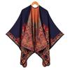 Spot Foreign Trade Women's Scarves Shawls Wholesale Autumn Winter Retro Jacquard Thick Warm Split Cape