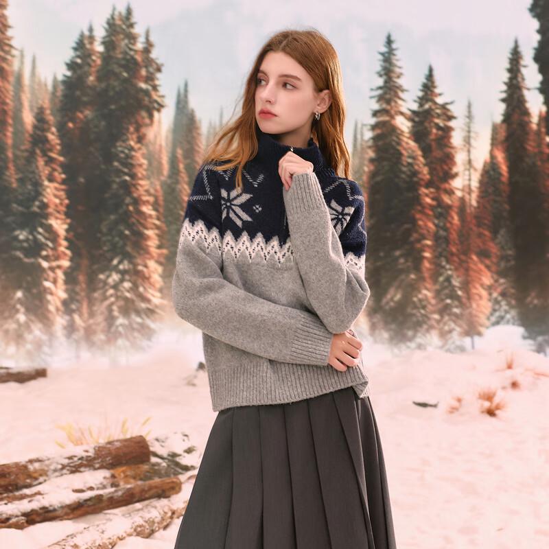 

Sancai 2025 Winter Women s Zipper Lapel Loose Knitted Sweater L 165/88A