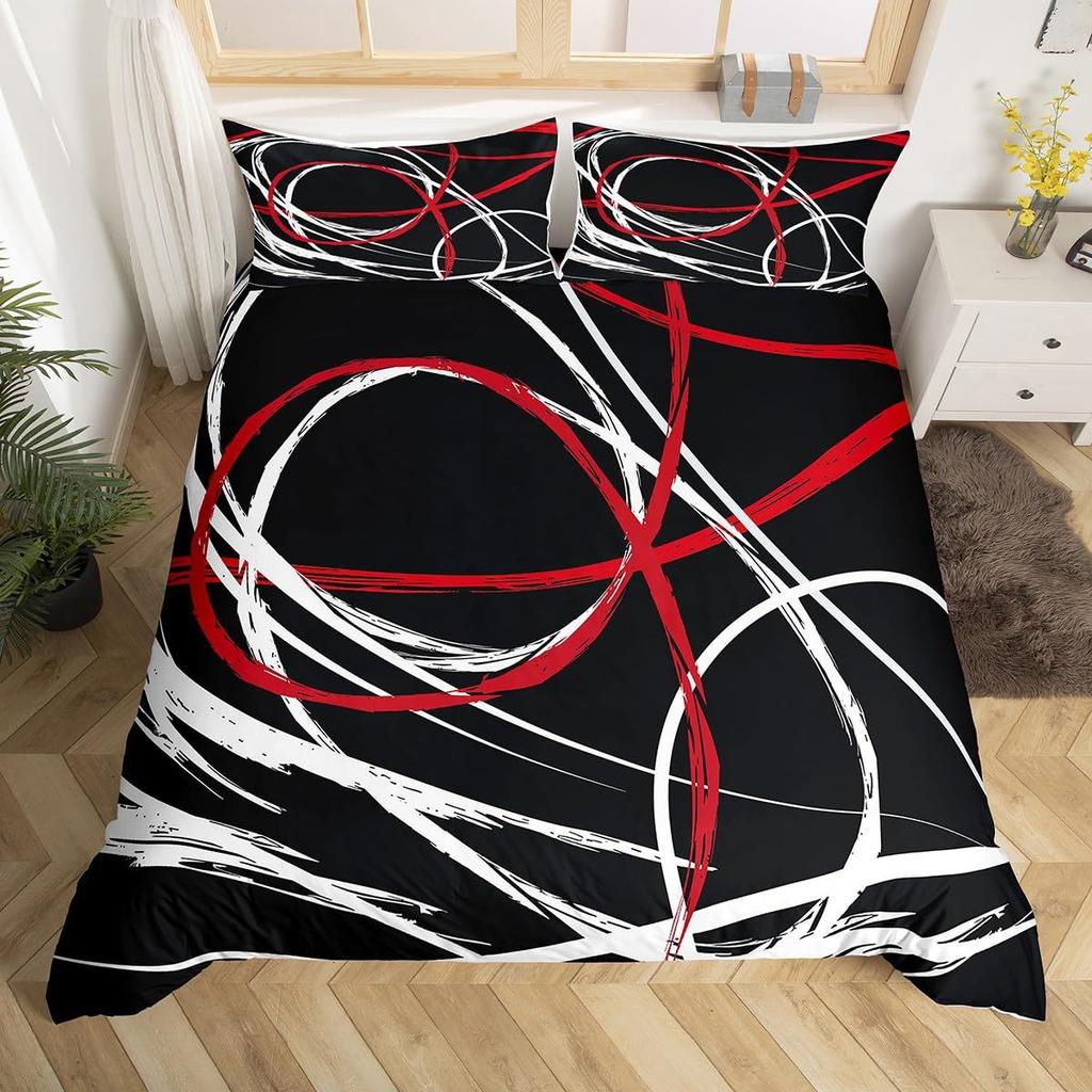 2/3pcs Bedding Set Digital Print Comfortable Duvet Cover for Home Bedroom Decoration, 1 Duvet Cover and 2pillowcase with Zippers