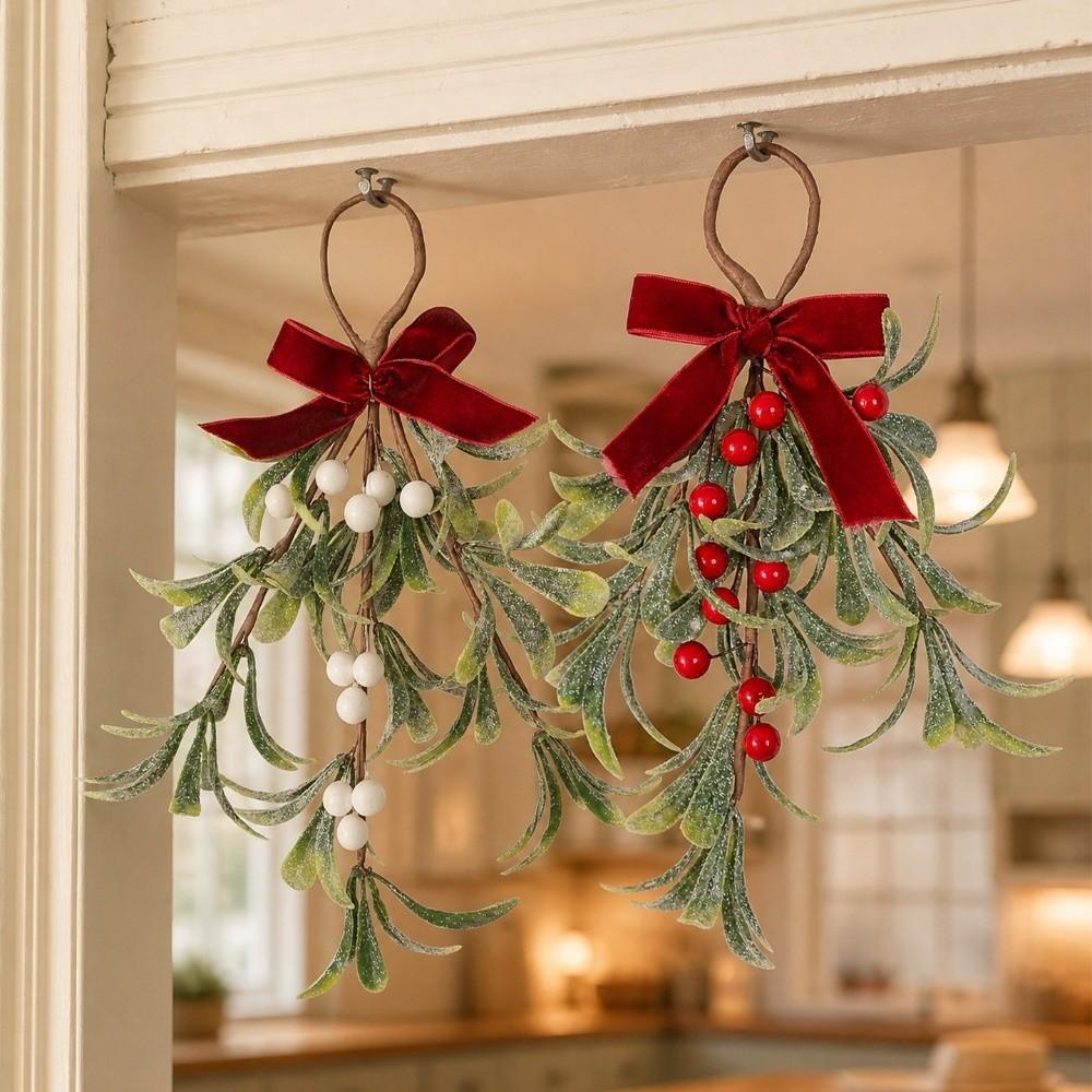 Lifelike Artificial Christmas Tree Wreath With Bowknot Xmas Tree Decoration Holiday Party