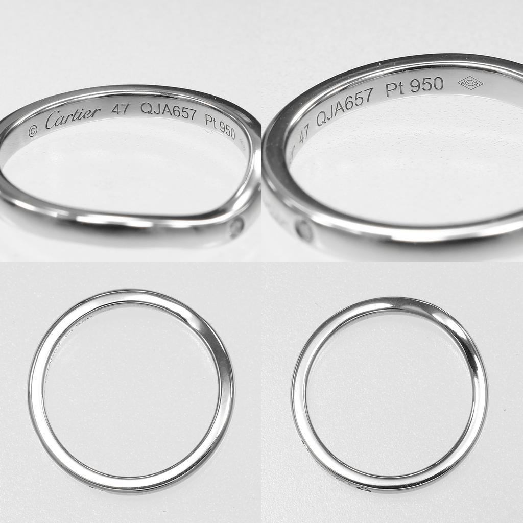CARTIER Ballerina curve Ring Pt950Platinum/diamond #4.1(US Size) 3g Women Used