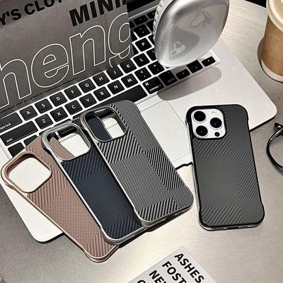 Carbon Fiber Mondrian Suitable for Apple 16E Mobile Phone Case IPhone 15 Promax Frameless Case