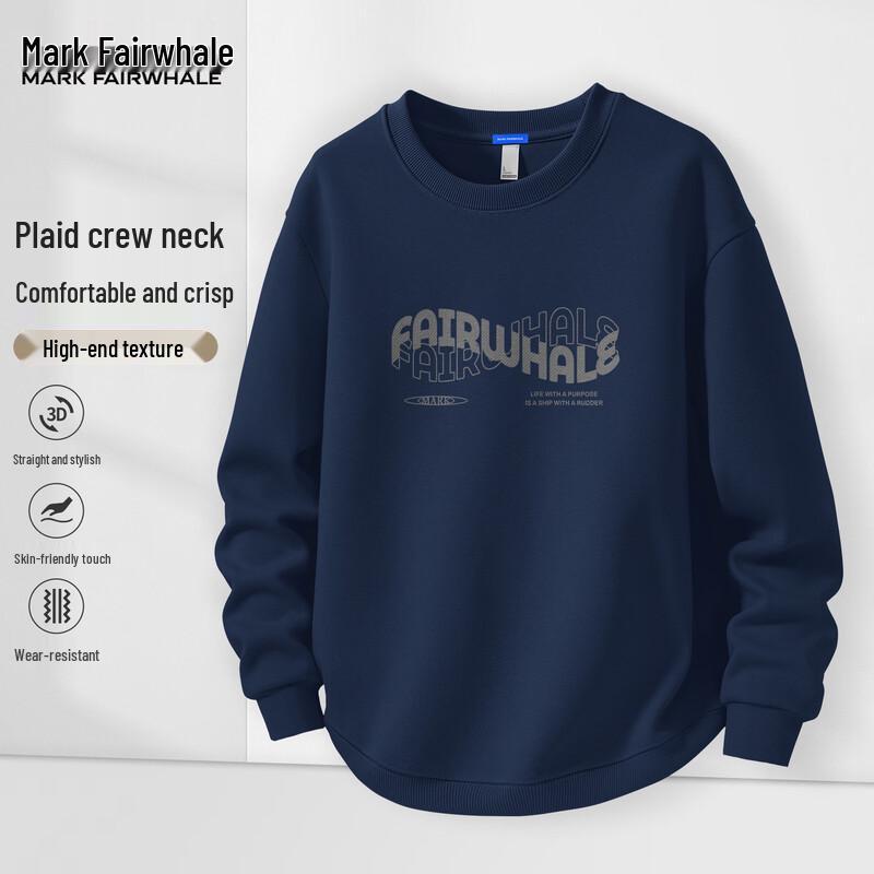 Mark Fairwhale Men s American Casual Round Neck Sweatshirt L