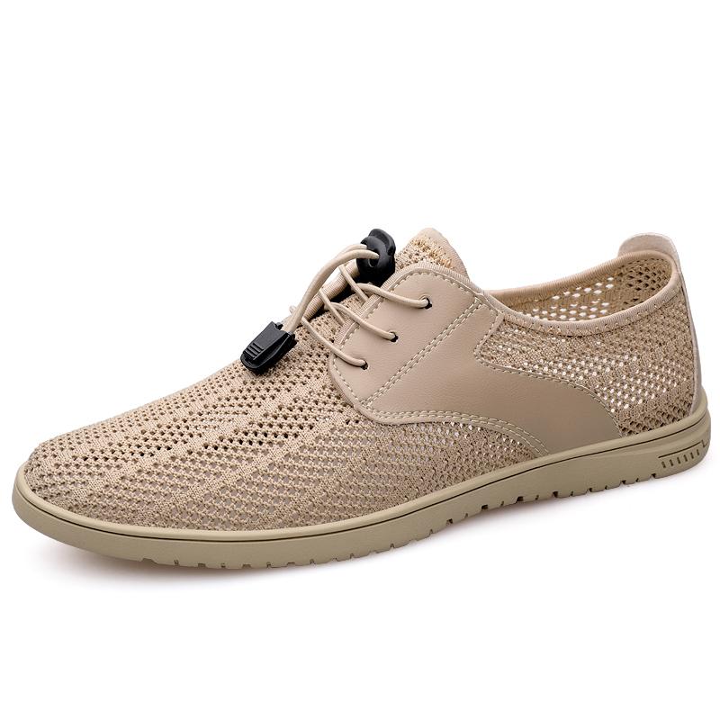 Italian Brand Breathable Mesh Casual Shoes Hollowed Out Lightweight Men's Work Shoes Trendy New Men's Business Shoes Versatile