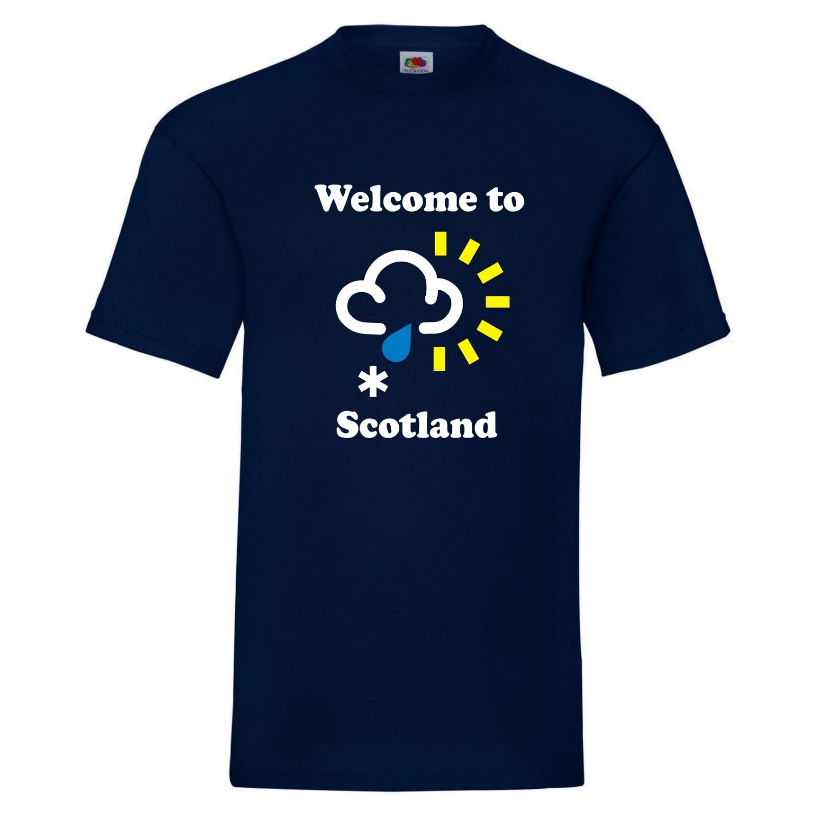 Funny/Novelty Scotland Gift T-Shirt- Scottish Weather -  Welcome to Scotland S