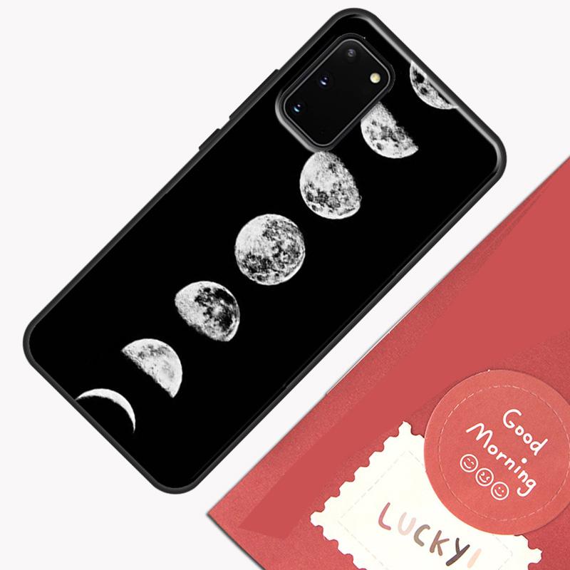 Black Moon Stars Space Astronaut Phone Case For Samsung Galaxy S23 S26 Ultra S20 S21 S22 S24 S25 Plus S10 S25 FE Cover Shell