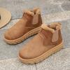 Foreign trade large size new 2025 autumn and winter snow boots women's warm solid color large size elastic band thick sole short cotton shoes batch