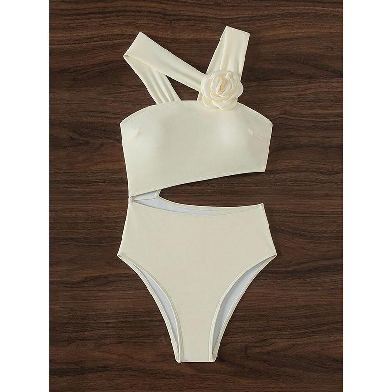 Costume da bagno intero da donna Sexy Costumi da bagno Biquini floreale Body a vita alta Costume da bagno traforato Beachwear Costume da bagno