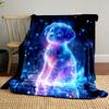 1PC Blue Starry Sky and Colorful Animals Printed Blanket, All-Season Multi-Use for Nap Camping Travel Car Sofa Multi-Size