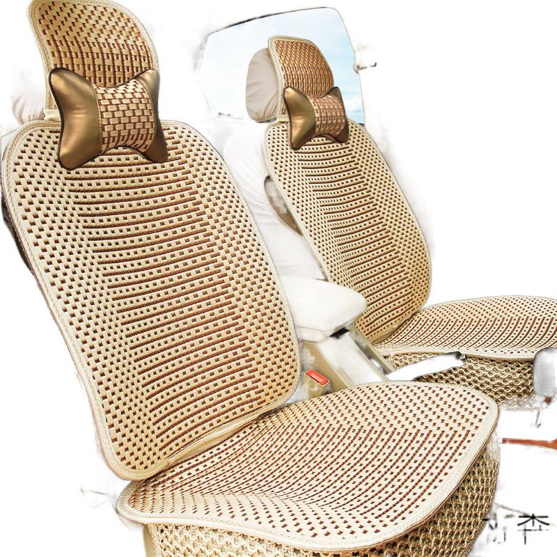Universal Ice Silk Car Seat Cushion - All-Season Luxury Woven Cover, Breathable, Cooling, Full Surround Design