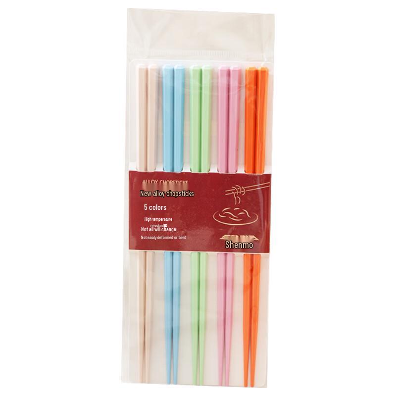 Shenmo Nordic New Alloy Chopsticks - 5-Color Set