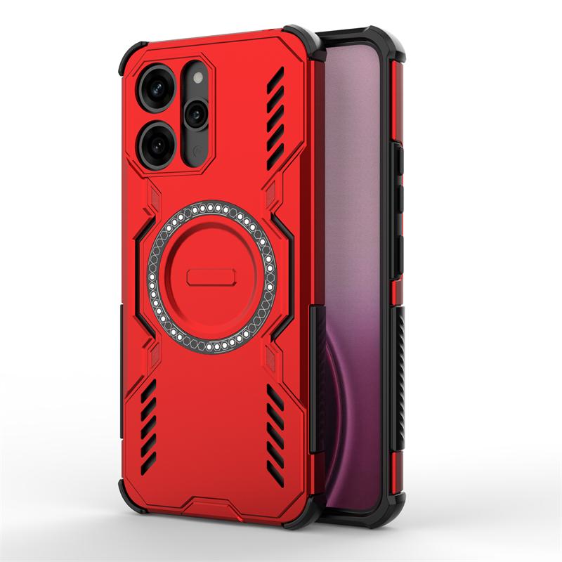 Shockproof Armor Case For Xiaomi Redmi 12 Magnetic Adsorption Wireless Charge Cover For Redmi 12 13 13x Case For Redmi 12 Case
