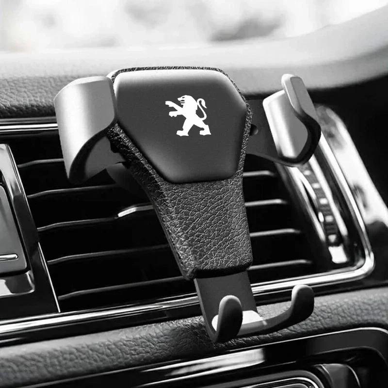 Car Sticker Gravity Car Badge Phone Holder Bracket Air Vent Clips Mount Stand Accessories For Peugeot 206 307 308 207 407 3008 2