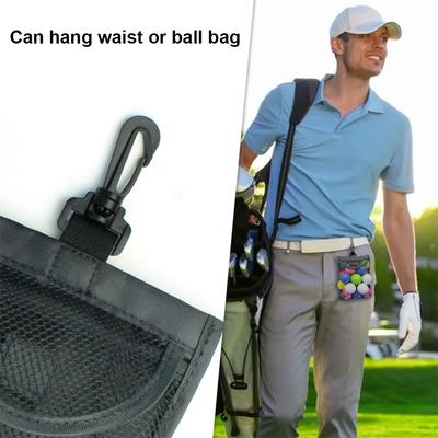 Golf Ball Bag Net Bags Mesh Pouch with Hook Golf Ball Storage Bag Table Tennis Ball Bag Organizer for Gym Sports Tennis Balls