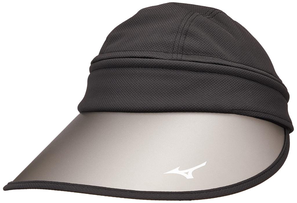 Mizuno UV Visor with UV Protection and Deodorizing Free Size Women's 4-Way (Brim) Tape, E2MWA224, Black,