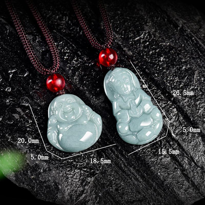 1Pcs Accessories Burmese Jade Stone Myanmar Jadeite Guanyin Pendant Necklace Vintage Natural Gemstone Jewelry