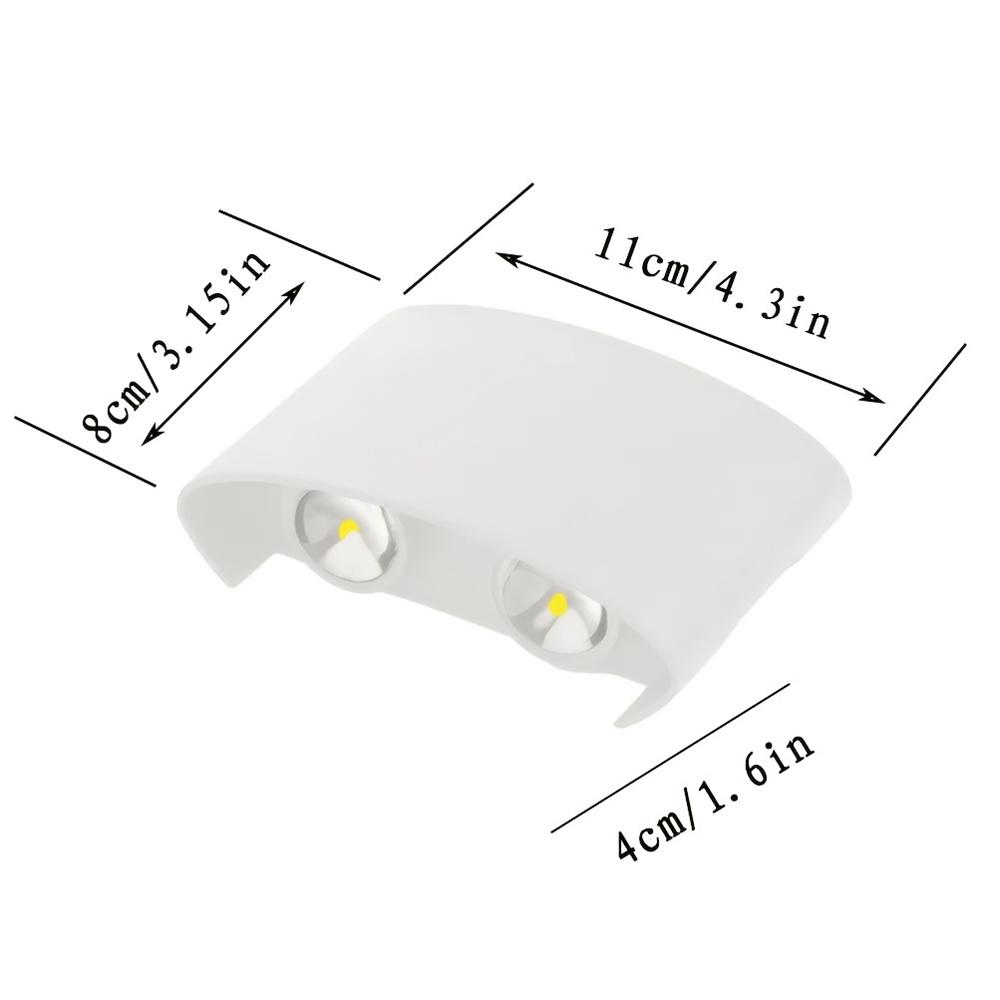 2/4W Waterproof Modern Wall Sconces Wall Light Up Down Aluminum LED Lamp Indoor Outdoor for Bathroom Bedroom Living Room Garden