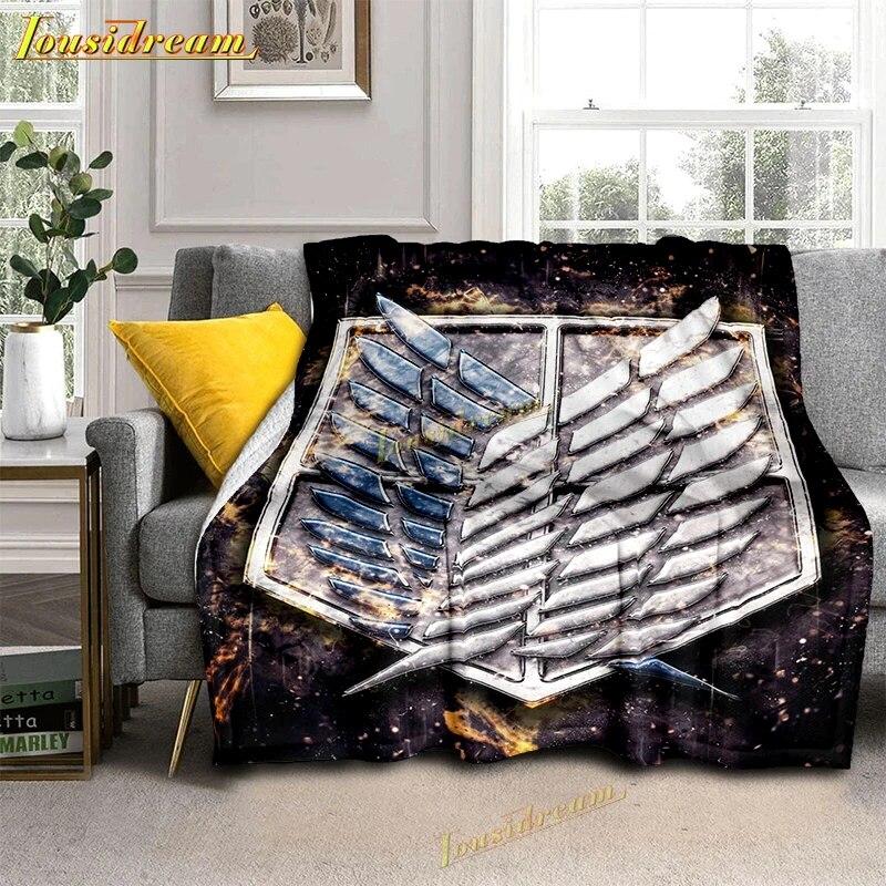 Attack On Titan Blankets Cartoon Blanket Flano Dust Cover Sofa Bed Flannel Warm Throw Blankets forTravel Airplane,Beds,Couch