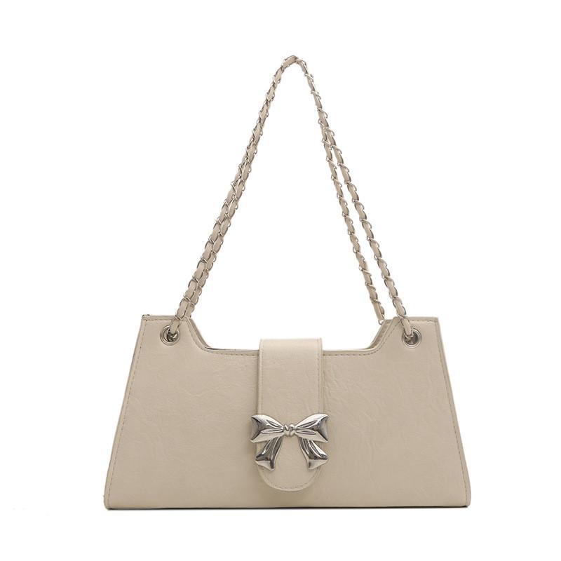 Elegant Butterfly Bow Small Square Bag Pu Leather Chain Shoulder Bag For Women 2024 Trend