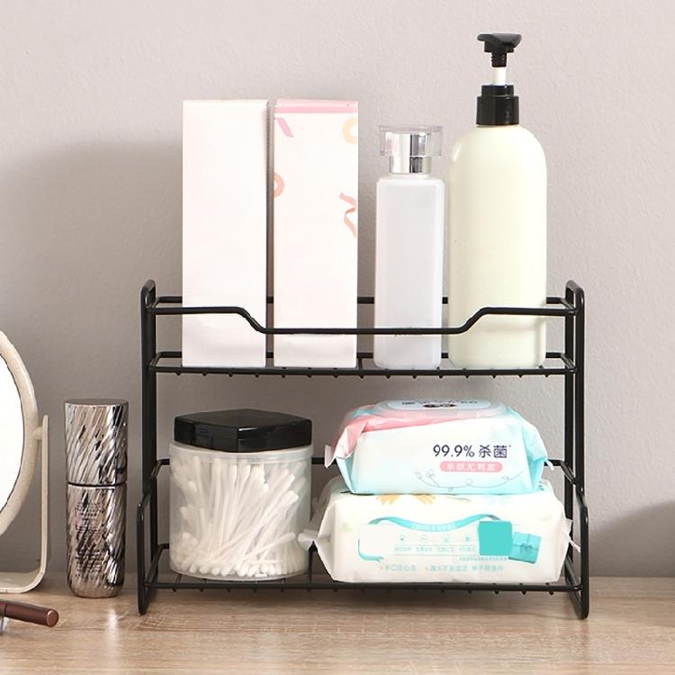 Schlafzimmer und Küche Doppellagiges Robustes Edelstahl-Lagerregal zur Organisation von Büchern, Zeitschriften und Gewürzen